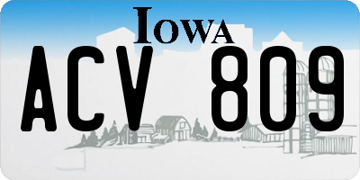 IA license plate ACV809