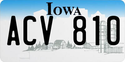 IA license plate ACV810
