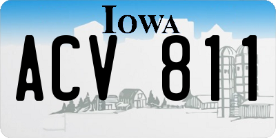 IA license plate ACV811