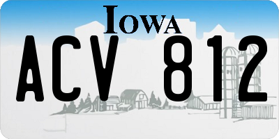 IA license plate ACV812