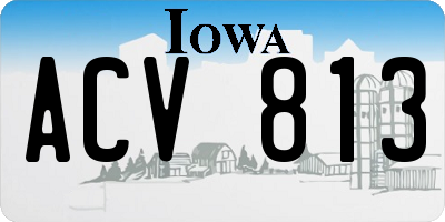 IA license plate ACV813