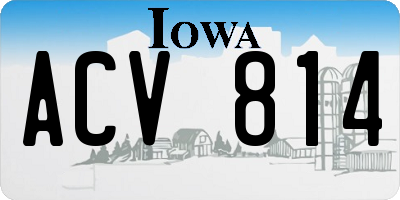 IA license plate ACV814