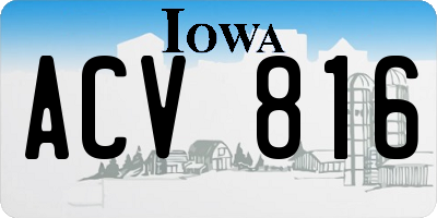 IA license plate ACV816
