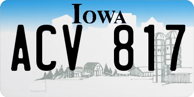 IA license plate ACV817