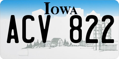 IA license plate ACV822