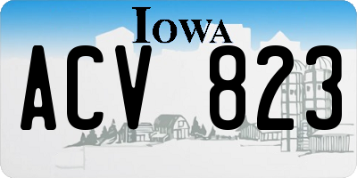 IA license plate ACV823