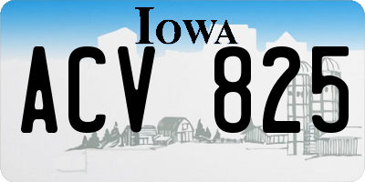 IA license plate ACV825