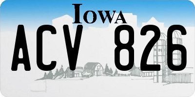 IA license plate ACV826