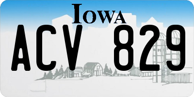 IA license plate ACV829
