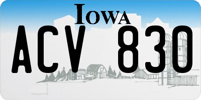 IA license plate ACV830
