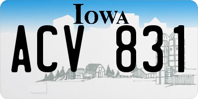 IA license plate ACV831