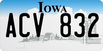 IA license plate ACV832
