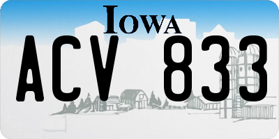 IA license plate ACV833