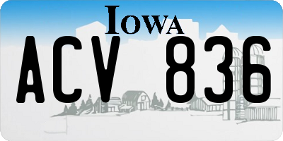IA license plate ACV836