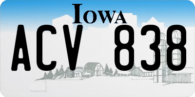 IA license plate ACV838