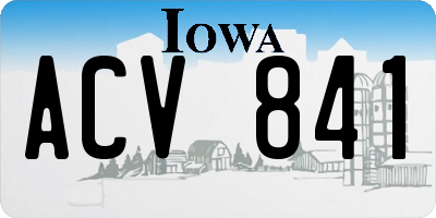 IA license plate ACV841