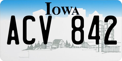 IA license plate ACV842