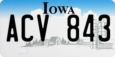 IA license plate ACV843