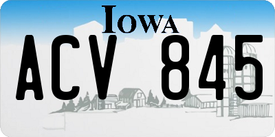 IA license plate ACV845