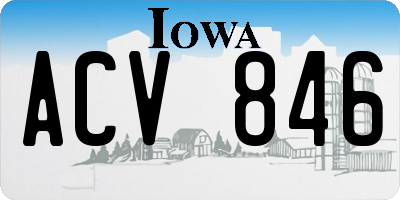 IA license plate ACV846
