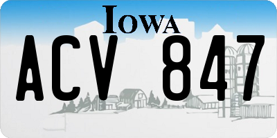 IA license plate ACV847