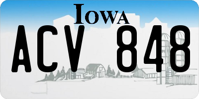 IA license plate ACV848