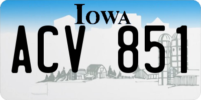 IA license plate ACV851