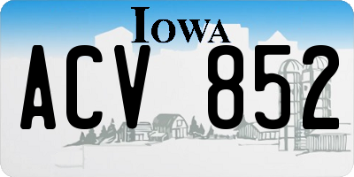 IA license plate ACV852