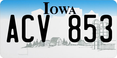IA license plate ACV853