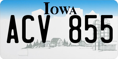 IA license plate ACV855