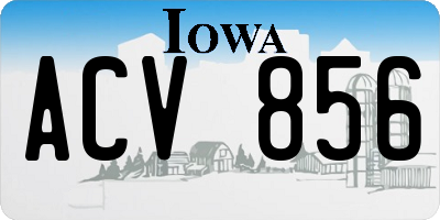 IA license plate ACV856