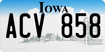IA license plate ACV858