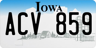 IA license plate ACV859