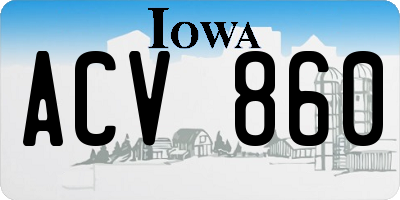 IA license plate ACV860