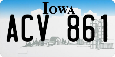 IA license plate ACV861