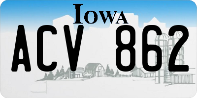IA license plate ACV862