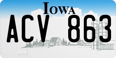 IA license plate ACV863