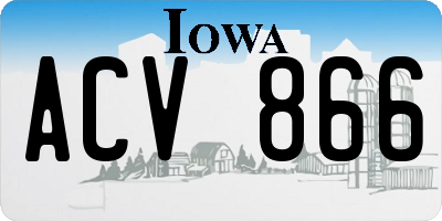 IA license plate ACV866