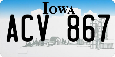 IA license plate ACV867