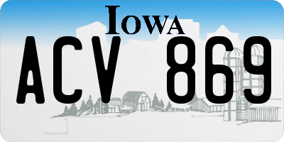 IA license plate ACV869