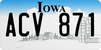 IA license plate ACV871