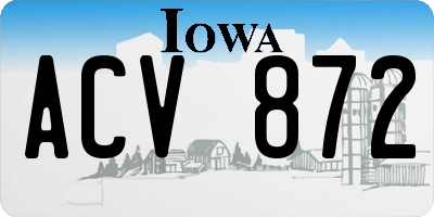 IA license plate ACV872