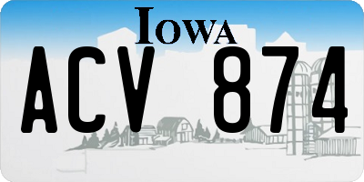IA license plate ACV874