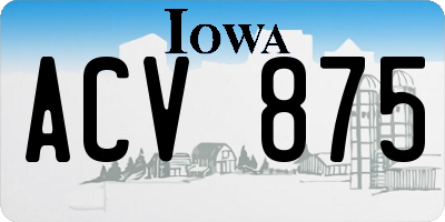 IA license plate ACV875
