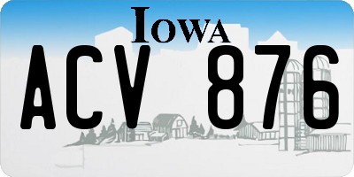 IA license plate ACV876