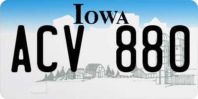 IA license plate ACV880