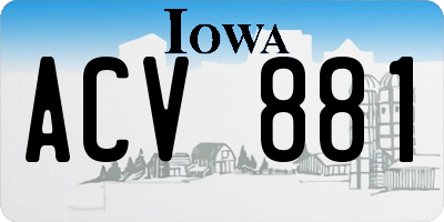 IA license plate ACV881