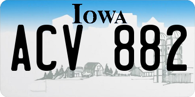 IA license plate ACV882