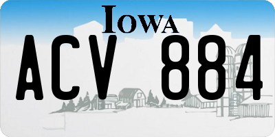 IA license plate ACV884