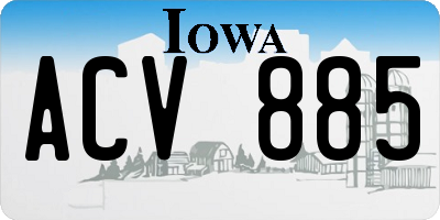 IA license plate ACV885